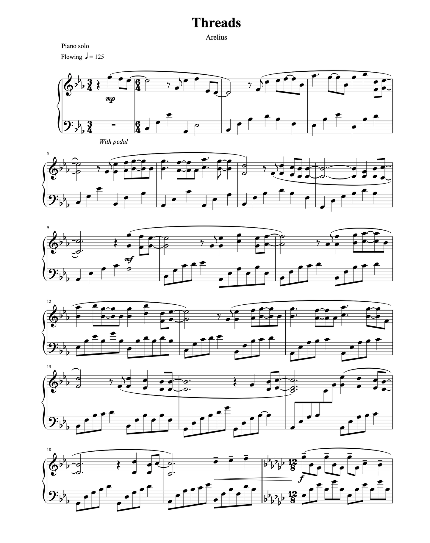 Threads - Piano Solo Sheet Music by Arelius