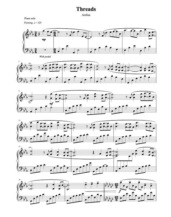 Threads - Piano Solo Sheet Music by Arelius