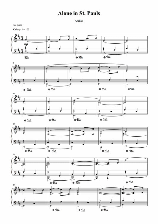 Alone in St. Pauls - Piano Solo Sheet Music by Arelius