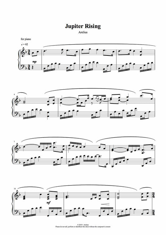 Jupiter Rising - Piano Solo Sheet Music by Arelius