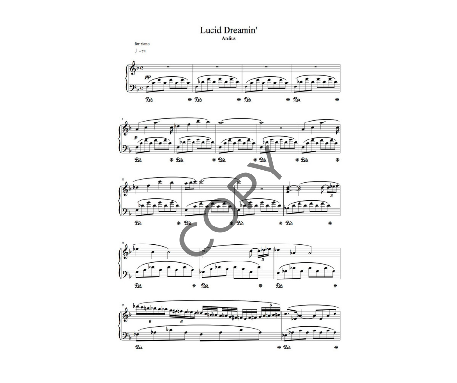 Lucid Dreamin' - Piano Solo Sheet Music by Arelius