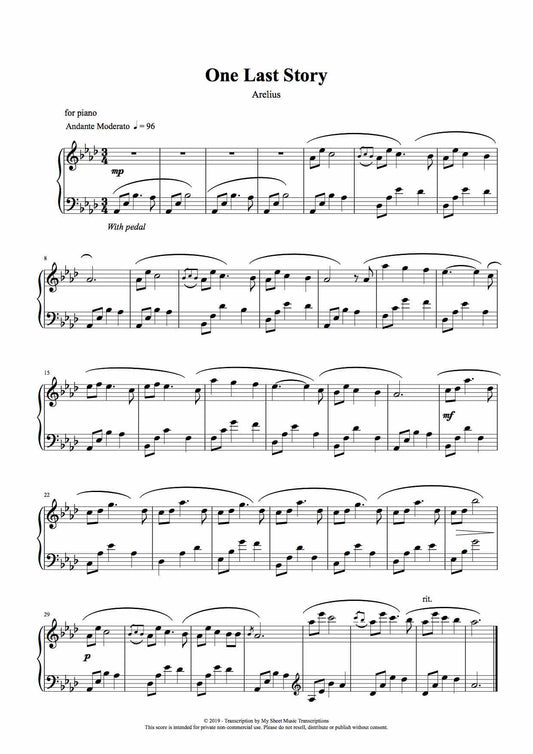 One Last Story - Piano Solo Sheet Music by Arelius