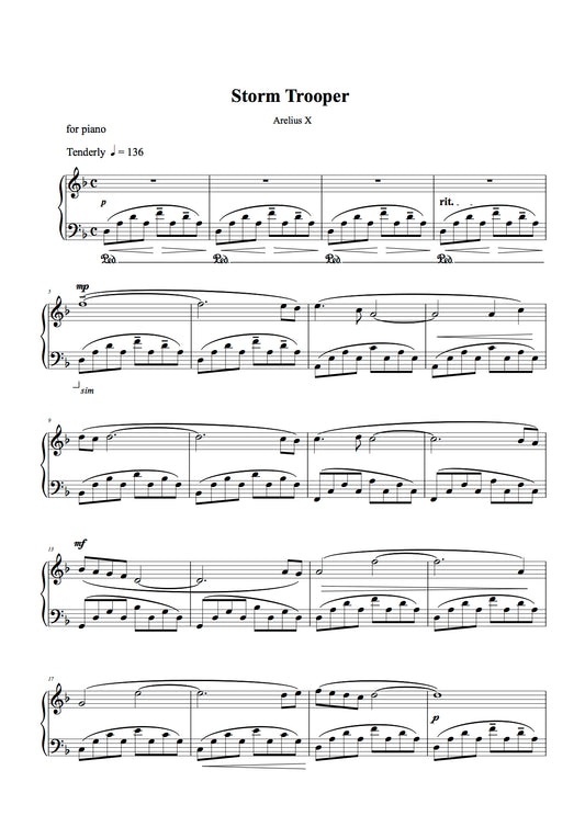 Storm Trooper (Piano Solo by Arelius) - Sheet Music