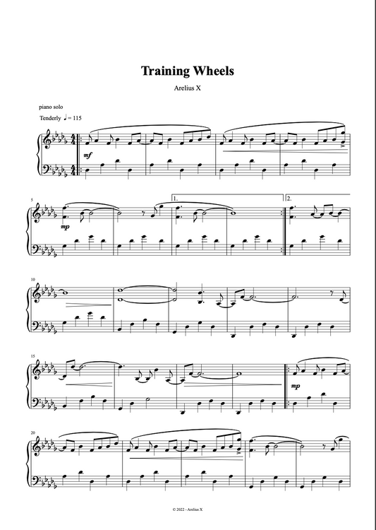 Training Wheels - Arelius piano solo