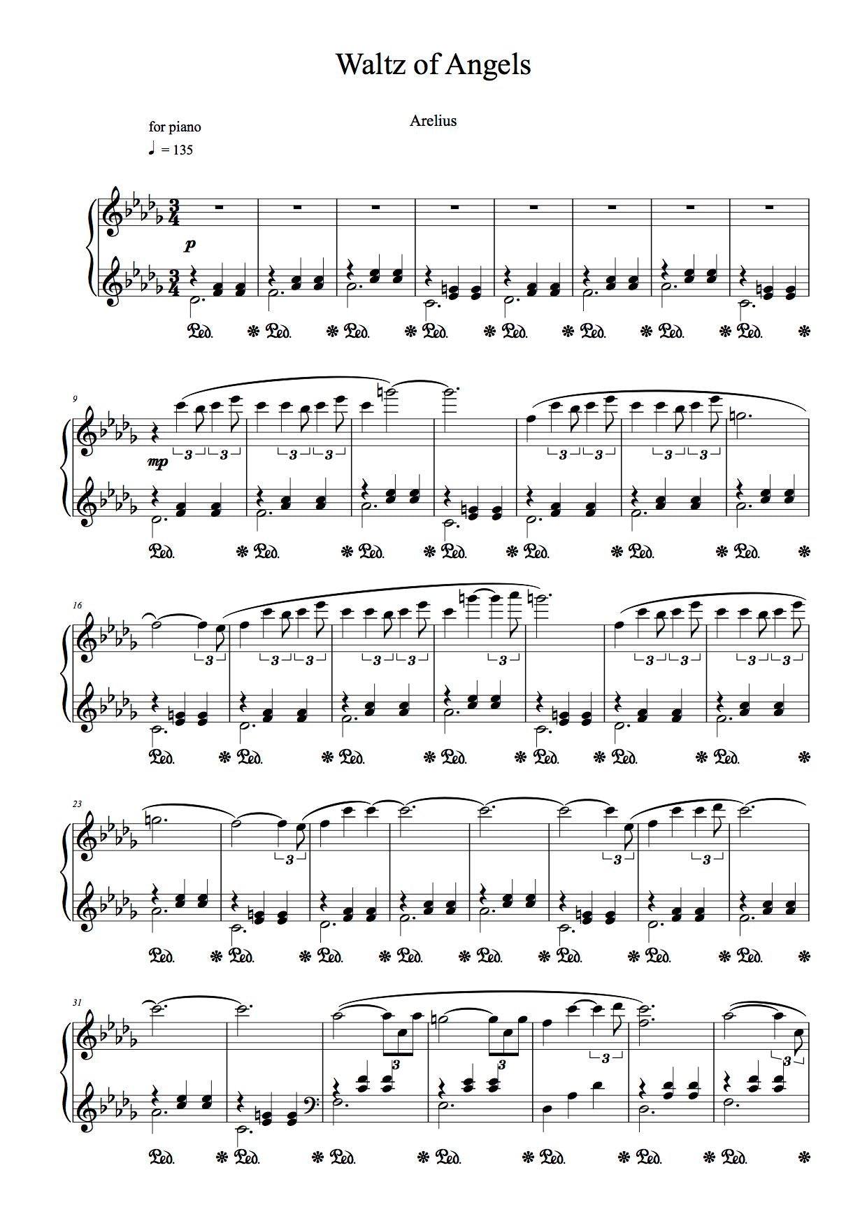 Waltz of Angels Sheet Music plus FREE Composition Concept Video - by Grammy Nominated Producer Arelius